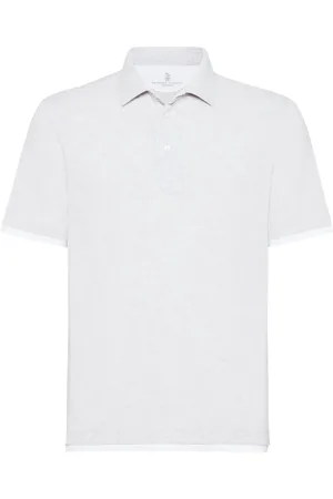 Brunello Cucinelli Layered cotton polo shirt