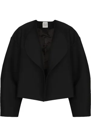 Totême Balloon-sleeve collarless bomber jacket