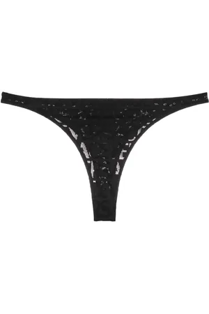 VERSACE Allover jacquard mesh thong