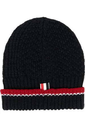 Thom Browne Knitted merino beanie hat