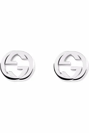 Gucci Sterling silver Interlocking G stud earrings