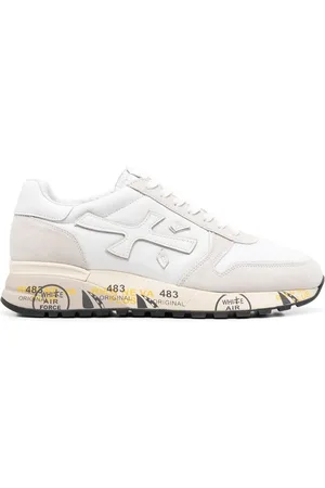 Premiata Stamp-effect leather sneakers