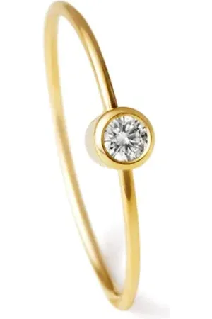 SHIHARA 18kt yellow One-Stone 02 diamond single hoop earring