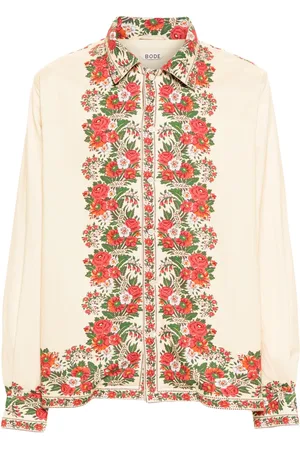 BODE Floral-print cotton shirt