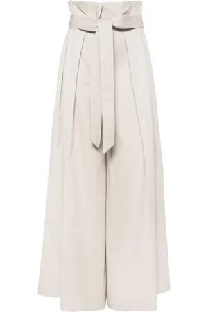 Moschino Pleated twill wide trousers