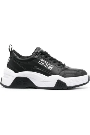 VERSACE Logo-print round-toe sneakers