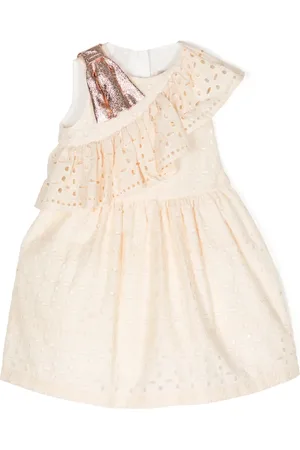 HUCKLEBONES LONDON Asymmetric broderie-anglaise midi dress
