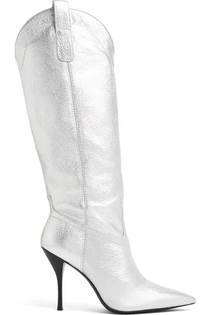 Stuart Weitzman Western-style metallic high boots