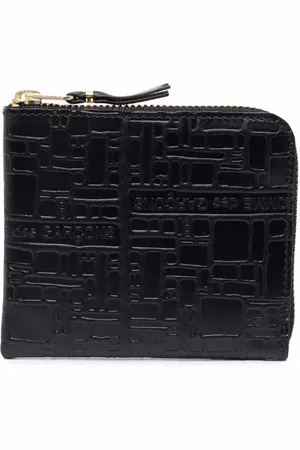 Comme des Garçons Embossed Logotype small zip leather wallet