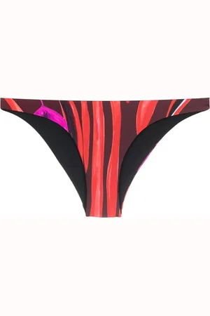 Louisa Ballou Orchid-print scoop bikini bottoms