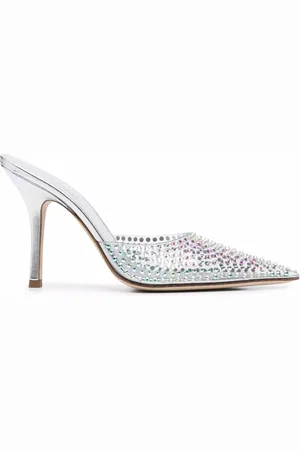 PARIS TEXAS 95mm Hollywood crystal-embellished mules