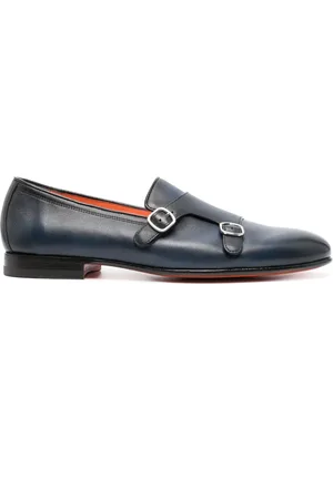 santoni Double-buckle leather shoes