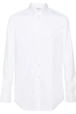 Etro Pegaso-embroidered poplin shirt