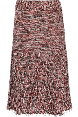 Durazzi Milano Fringed knitted skirt