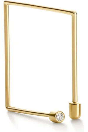 SHIHARA 18kt yellow Twist Square 03 diamond single earring