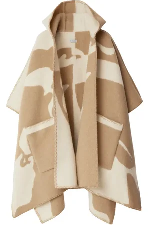 Burberry EKD-motif hooded wool cape