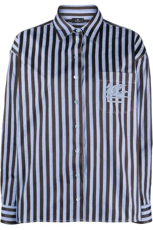 Etro Pegaso-embroidered striped shirt