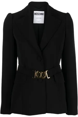 Moschino Logo-plaque single-breasted blazer