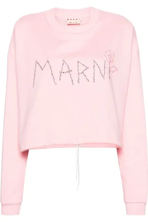 Marni Logo-embroidered cropped sweatshirt