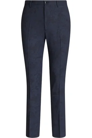 Etro Patterned-jacquard straight-leg trousers
