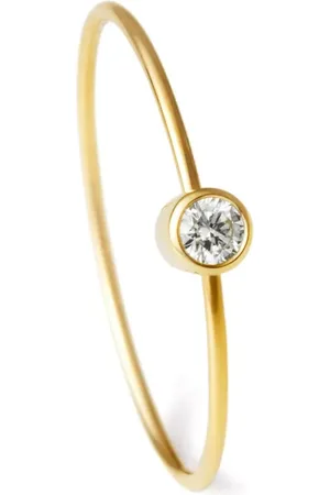 SHIHARA 18kt yellow One-Stone 03 diamond single hoop earring