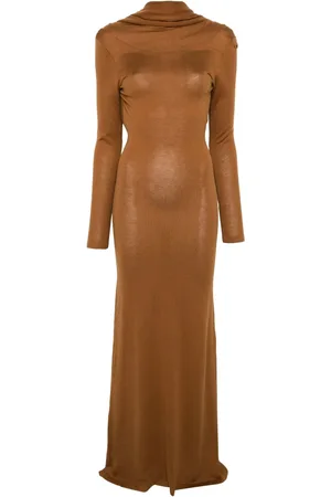 AYA MUSE Longsleeved open-back maxi dress