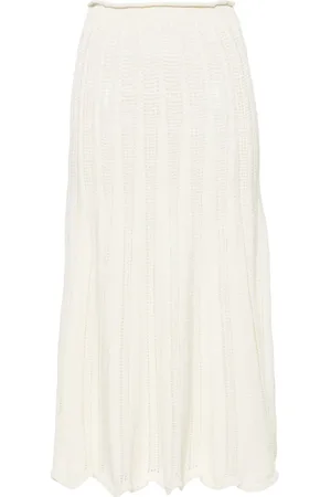 FORTE FORTE Open-knit cotton skirt