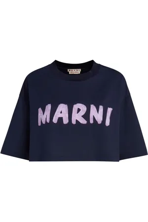 Marni Logo-print cropped cotton T-shirt