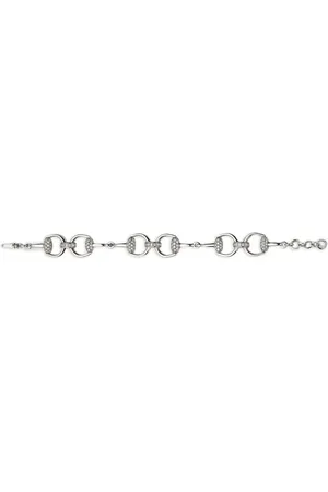 Gucci 18kt white gold Horsebit diamond bracelet