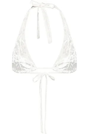 FORTE FORTE Triangle velvet bikini top