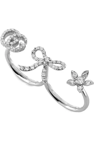 Gucci 18K white gold Flora ring