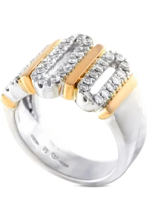 Damiani 18K white and yellow gold diamond ring