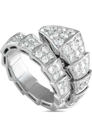 Bvlgari 18K white gold Serpenti diamond ring