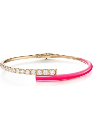 Melissa Kaye 18kt yellow Lola diamond cuff bracelet
