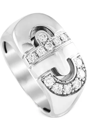 Bvlgari 1980s 18K white gold Parentesi diamond ring