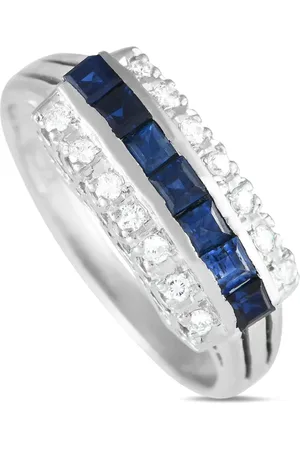 LB Exclusive Platinum diamond and sapphire ring