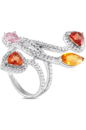 LB Exclusive 18K white gold diamond and sapphire ring