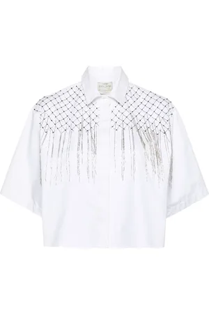 FORTE FORTE Beaded cropped shirt