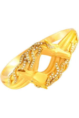 Carrera Horse Head 18K gold diamond bangle bracelet