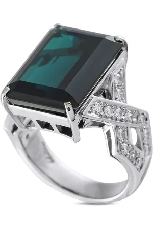 LB Exclusive Platinum diamond and tourmaline ring