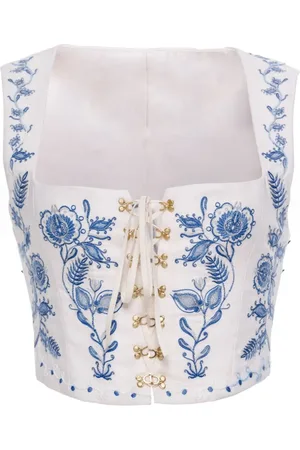 Agua by Agua Bendita Cornalina Floritura top