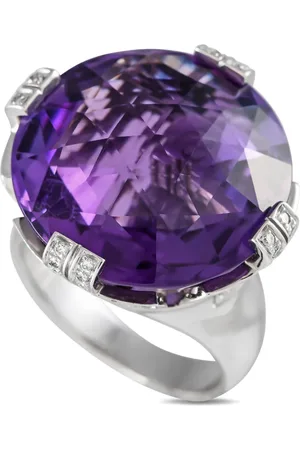 Bvlgari 18K white gold Parentesi diamond and amethyst ring