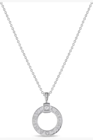 Bvlgari 18kt white gold Bvlgari Bvlgari diamond pendant necklace