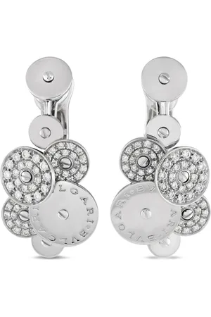 Bvlgari 18K white gold Cicladi diamond clip-on earrings
