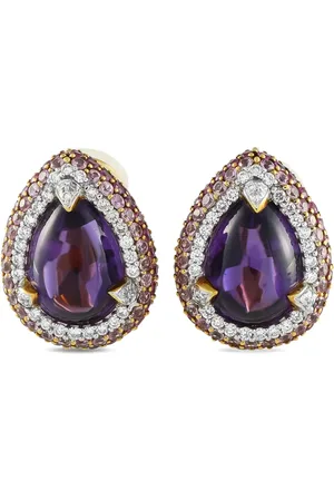 LB Exclusive 18K yellow multi-stone clip-on earrings