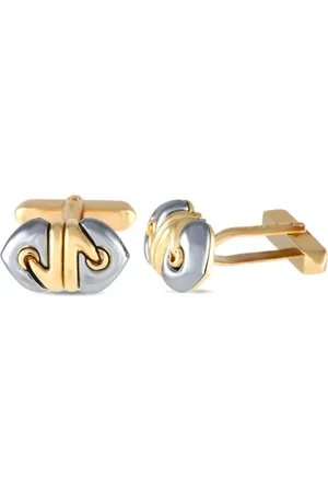 Bvlgari 18K yellow Doppio Cuore hematite cufflinks