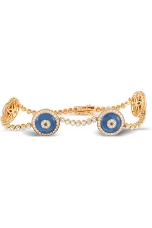 LB Exclusive 18K yellow Evil Eye diamond and topaz bracelet