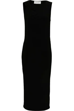 Sportmax Asymmetric-neck sleeveless midi dress