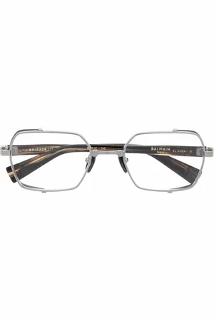 Balmain Brigade metallic rectangular glasses