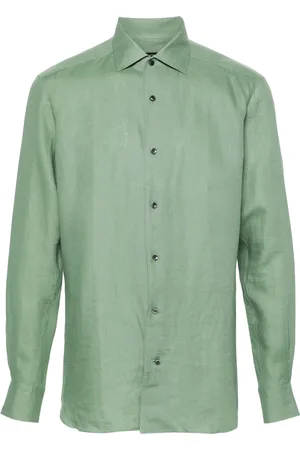 Ermenegildo Zegna Spread-collar linen shirt